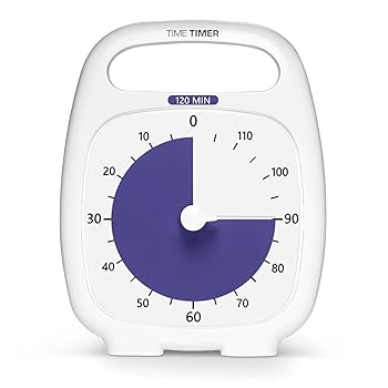 【中古】タイムタイマーTIME TIMER 勉強タイマー 120分 プラス ハンドル ホワイト 学習アラーム TT120-W