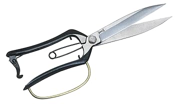 【中古】ドウカン 道灌作 鍛える片手刈込鋏 両刃型 かばい立て付 DK676