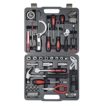 【中古】【39shop】角利KAKURI★ツールセット メカビット 61点 収納ケース付 355x310x82mm DIY オフィス 家庭 コンパクト 工具セット メンテナンス 作業 修理 補修(非常に良い)|ドリエム店