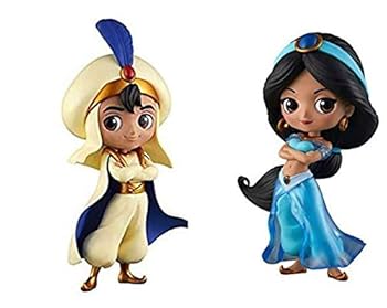 【中古】Q posket Disney Characters -Aladdin Prince Style-Jasmine Princess Style-アラジン＆ジャスミン 通常カラー2種セット