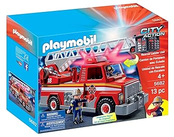 【中古】PLAYMOBIL プレイモービル レスキューはしご車 消防車 Rescue Ladder Unit 5682 並行輸入品