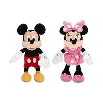 【中古】ディズニー Disney ミッキー＆ ミニー ミニサイズ ぬいぐるみ ペアセット 23.5cm ピンク 2018 並行輸入品