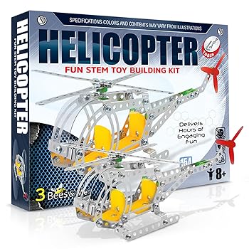 【中古】3 Bees & Me STEM Helicopter Building Toy Kit - Educational Construction Model Kit for Boys and Girls Age 8 9 10 11 Years Old - Kids Age