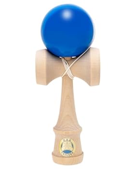 【中古】オンダOnda けん玉 日本けん玉協会認定 検定 競技用 けん玉名人 匠 ブルー 交換用ひも付