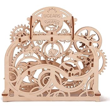 【中古】Ugears シアター 木製パズル 工作 模型 接着剤工具不要 大人 男性 70002 組立説明図付
