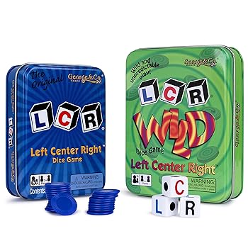【中古】ジョージ&カンパニーGeorge & Company LLC LCR Dice Game in Blue Tin & LCR Wild Dice Game in Green Tin Gift Set Bundle 2 Pack LCRT-LCRW-2