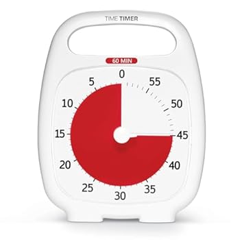 【中古】ひと休みタイマーTIME TIMER 修めるタイマー 60分 足し加える 手持ち部分 白いこと学びとる目ざまし時計 TTP7-WHT-W