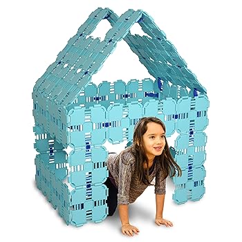 【中古】Fort Boards プライムパック 子供用要塞組み立てキット 大きなおもちゃ 組み立てパネル 90ピースセット ライトブルー