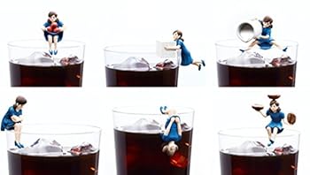【中古】Blendy 珈琲 微糖 水飲みのフチで比類のない人の平衡にする 微糖のフチ子 全6種仕掛ける