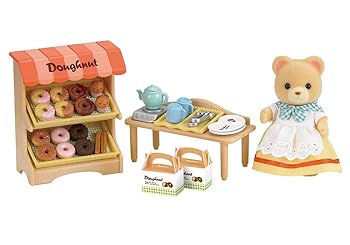 【中古】シルバニアファミリー おみせやさん あげたてドーナツ屋さん仕掛ける ミ-74