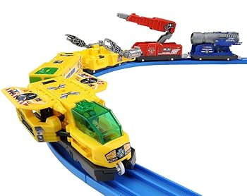 【中古】プラレール ハイパービルダー パワードライナー ハイパーカーゴ持ってくる仕掛ける