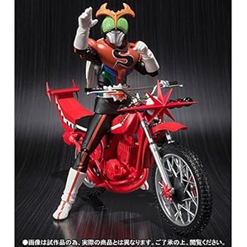 【中古】S.H.Figuarts 仮面ライダーストロンガー 全高約14cm & カブトロー 全長約19cm セット ABS&PVC製 フィギュア画像