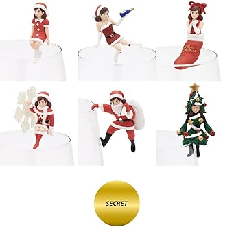 【中古】ガシャポン 水呑みのフチに舞い降りた聖夜のエンジェル 水呑みのフチ子 クリスマス ないしょ事1種入り口・入口全7種仕かける