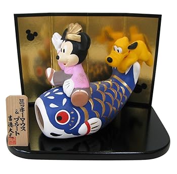 【中古】ディズニー ミッキー&プルート 五月人形 鯉乗り画像