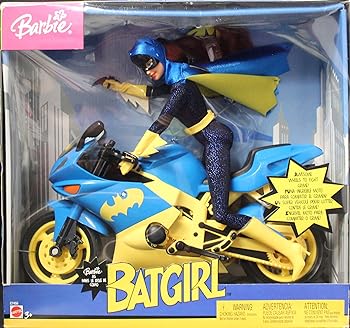 【中古】Barbie Year 2003 Super Hero 30糎 Doll Set - Barbie as Batgirl with Batgirl\u0027s Motorcycle and Batarang