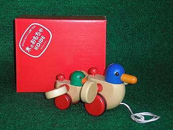 【中古】木の遊び道具プルトイ＊ファミリーダック*日本製
