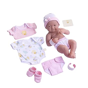 【中古】ベレンゲルドールBerenguer Dolls JC Toys 14Inch La Nursery Newborn 8 Piece Layette Baby Doll Set, Pink 18543_A 並行輸入品