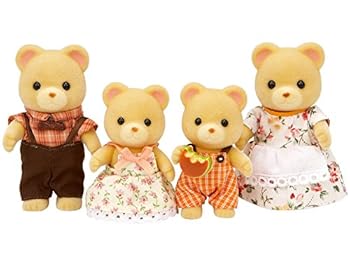 【中古】シルバニアファミリー 人形 クマファミリー FS-04 STマーク認証 3歳以上 おもちゃ ドールハウス Sylvanian Families エポック社 EPOCH