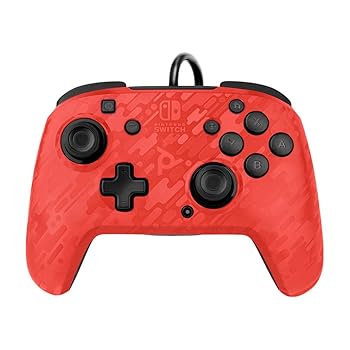 【中古】【39shop】任天堂★PDP Faceoff Deluxe+ Audio Wired Controller - Red Camo 並行輸入品（良い）｜ドリエム店