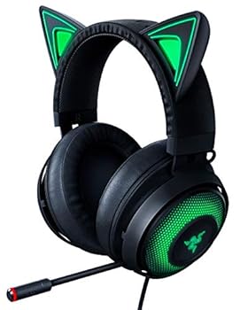 【中古】【39shop】Razer★Kraken Kitty Black ゲーミングヘッドセット USB THX7.1 ネコミミ Chroma ノイズキャンセリングマイク 冷却ジェルパッド PC PS4 PS5 Switc（非常に良い）｜ドリエム店