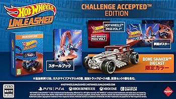 【中古】Hot Wheels Unleashed- Challenge Accepted Edition - Switch Hot Wheels Pass Vol. 1、スチール写真読みもの、両面張り出し、ダイキャストカーBone Sh