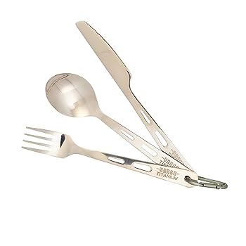 【中古】バーゴ VARGO Titanium Knife & Spoon & Folk Set T-202 チタニウム ナイフ スプーン フォーク セット 並行輸入品