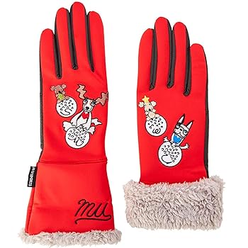 【中古】MU SPORTSエム ユースポーツ ゴルフグローブ 2018AW フリース両手グローブ レディース 703W6812 レッド M