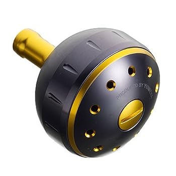 【中古】【39shop】シマノSHIMANO★純正 リールパーツ 夢屋 アルミラウンド型 パワーハンドルノブ ブラックゴールド Mノブ TypeA用 26279 パーツ（良い）｜ドリエム店