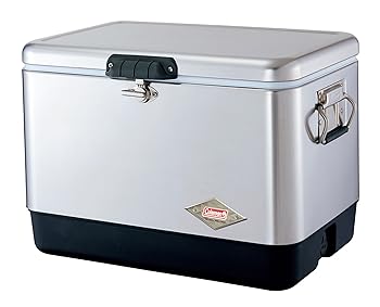 【中古】電話を掛けるマン 冷房装置ボックス席 54QTスチールベルトクーラー しろがね色 3000001343