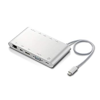 【中古】エレコム ドッキングステーション PD 充電Type-CUSB3.0miniDisplayHDMID-subφ3.5SD+microSDLAN 30cm シルバー DST-C08SV