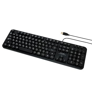 【中古】ミヨシ MCO レトロ風デザインUSBキーボード ブラック TRT-US01BK