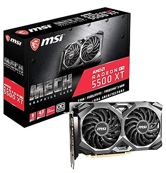 【中古】MSI RADEON RX 5500 XT MECH 8G OC グラフィクスゲーム盤 VD7156