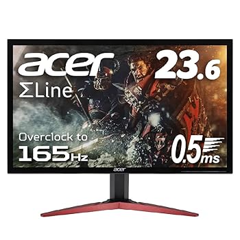 【中古】【39shop】Acer★ゲーミングモニター SigmaLine 23.6インチ KG241QSbmiipx 0.5msGTG 165Hz TN フルHD FreeSync HDMIx2 スピーカー内蔵 ブルーライト軽減(非常に良い)|ドリエム店