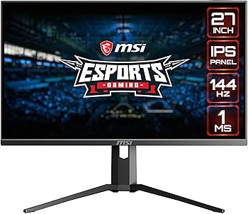 【中古】MSI フルHDゲーミングRGBノングレアスーパーナローベゼル 1ms 1920 x 1080 144Hz リフレッシュレート 高さ調節可能 アーム FreeSync 27インチ IP