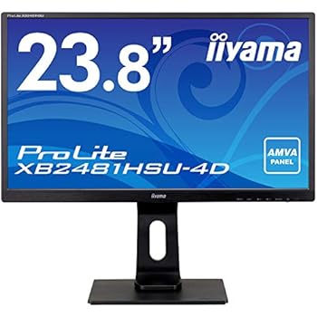 【中古】iiyama モニター ディスプレイ 23.8インチ フルHD AMVA 高さ調整 DisplayPort HDMI D-sub 全ケーブル付 3 国内サポート XB2481HSU-B4D