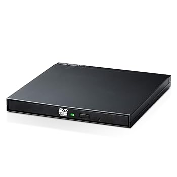 【中古】ロジテック ポータブルDVDドライブUSB2.0書き込みソフト付Type-Cケーブル付ACアダプタ付ブラック