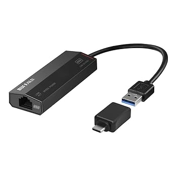 【中古】【39shop】バッファロー★2.5GbE対応 USB LANアダプター TypeAtoC変換コネクタ LUA-U3-A2GC（良い）｜ドリエム店