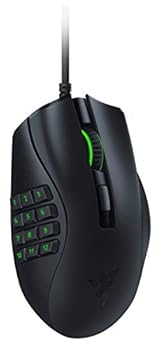 【中古】Razer Naga X MMO ゲーミングマウス 16名取り草 多名取り草 多名取り草二十日鼠 軽さ 85g 18000 DPI 5G 高性能オプティカルセンサー パステル色の布巻ケーブ