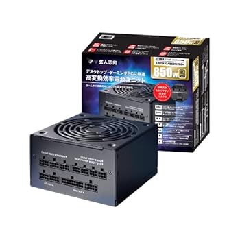 【中古】玄人志向 80Plus GOLD 850W ATX 電源 ユニット フルプラグイン セミファンレス KRPW-GA850W90+
