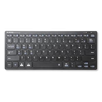 【中古】エレコム キーボード Bluetooth パンタグラフ ミニキーボード Windows・Mac・iOS・Android対応 軽量モデル ブラック TK-FBP102XBK