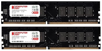 【中古】【39shop】KOMPUTERBAY★32GB 16GB x 2 DDR4 メモリー 2666MHz PC4-21300 DIMM CL 19(良い)|ドリエム店