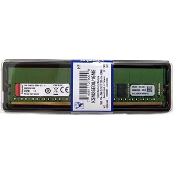 【中古】キングストン KSM26ED816ME 16GB DDR4 2600MHz ECC CL19 2Rx8 1.2V Unbuffered DIMM チップ固定 Micron E