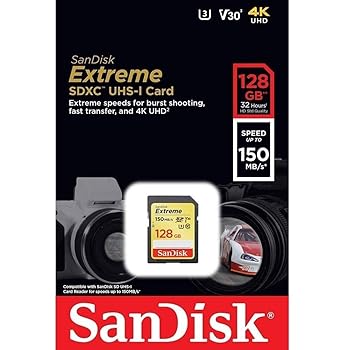 【中古】【39shop】SanDisk★128GB Extreme UHS-I SDXC SDSDXV5-128G サンディスク 海外パッケージ品（非常に良い）｜ドリエム店