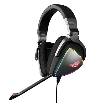【中古】PC、コンソール、モバイルゲーム用のHi-Res ESS Quad-DACを搭載したASUS ROG Delta RGBゲーミングヘッドセット