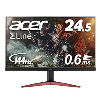 【中古】Acer ゲーミングモニター SigmaLine 24.5in KG251QHbmidpx 0.6msGTG 144サイクル TN FPS方針 盛りだくさん固定ディスク FreeSync ひな形受け答え HDMI 金棒引き内蔵 パソコン・周辺機器-ディスプレイ