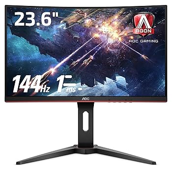【中古】AOC ゲーミング 管する C24G111 23.6in144サイクル1msVA 曲面ダイアログボックスHDMI×2 DP×1
