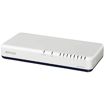 【中古】バッファロー BUFFALO Giga対応 プラスチック筐体 電源内蔵 8ポート LSW6-GT-8NPWH ホワイト スイッチングハブ マグネット 壁掛け設置対応