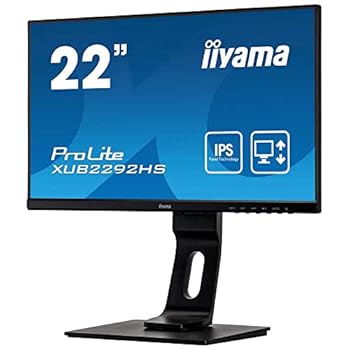 【中古】【39shop】マウスコンピューター★iiyama モニター ディスプレイ XUB2292HS-B121.5型1920&times;1080IPS方式ノングレア狭額縁フレームレス広視野角昇降ピボットDP（非常に良い）｜ドリエム店