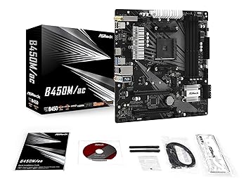 【中古】Asrock B450MAC AM4 B450 お母さんゲーム盤
