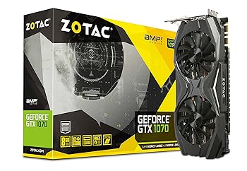 【中古】【39shop】ZOTAC★GeForce GTX 1070 AMP! Edition, ZT-P10700C-10P, 8GB GDDR5 IceStorm Cooling, Metal Wraparound Carbon ExoArmor exterior, Ultra-wide(非常に良い)|ドリエム店